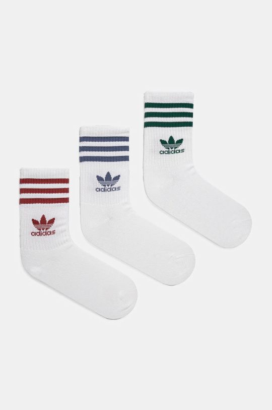 Шкарпетки adidas Originals 3-Stripes 3-pack довгі шкарпетки білий JI9471