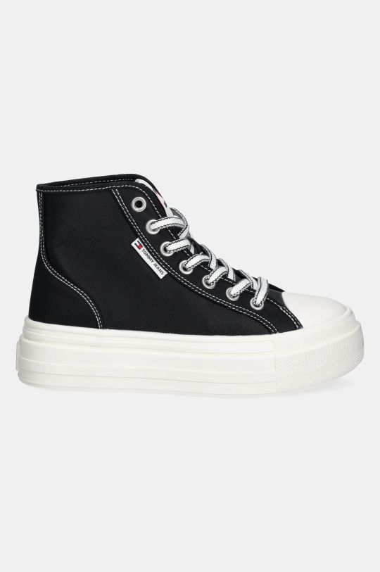 Superge Tommy Jeans TJW FOXING FLATFORM SNEAKER HIGH EN0EN02704 črna SS25