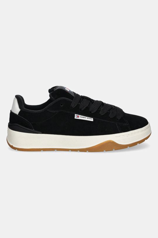 Σουέτ αθλητικά παπούτσια Tommy Jeans TJW SKATE SNEAKER EN0EN02677 μαύρο SS25