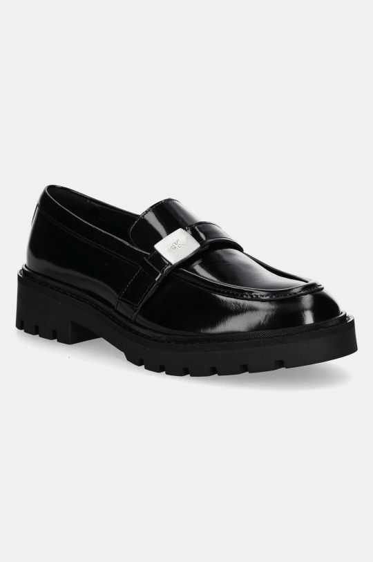 Δερμάτινα μοκασίνια Calvin Klein Jeans FLATFORM SHOE DRIVER HDW φλατ μαύρο YW0YW01657