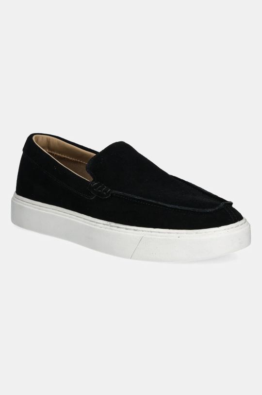 Μοκασίνια σουέτ Calvin Klein MOCCASIN SUEDE δέρμα σαμουά μαύρο HM0HM01794