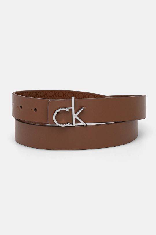 Calvin Klein pasek skórzany brązowy K60K613074