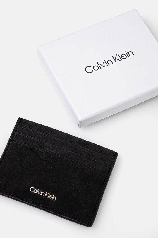 Αξεσουάρ Θήκη για κάρτες από νουμπούκ Calvin Klein K50K512791 μαύρο