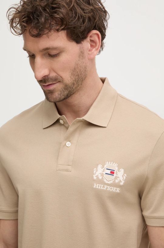 Tommy Hilfiger polo bawełniane beżowy MW0MW37516