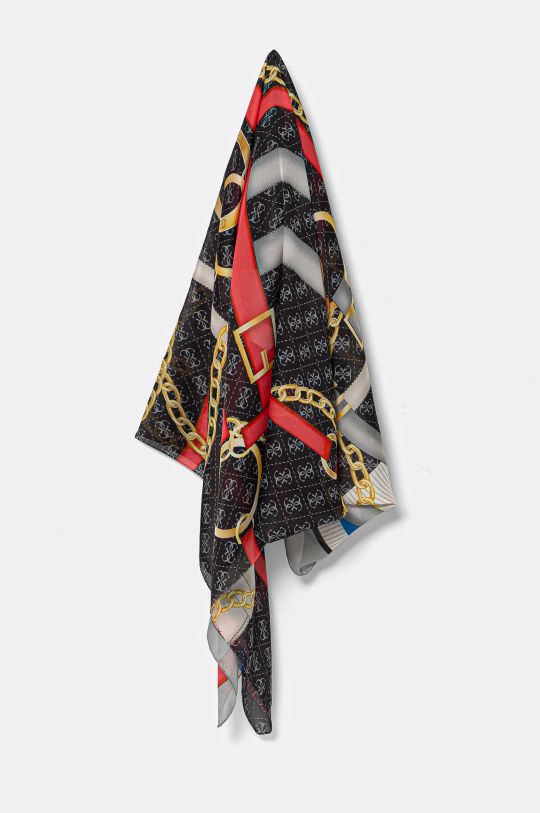 Guess chusta jedwabna FOULARD tkanina czarny AW5270.SIL12