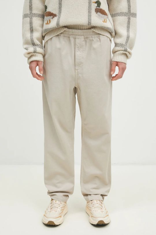 Carhartt WIP spodnie bawełniane Flint Pant gładkie beżowy I029919.2LPGD