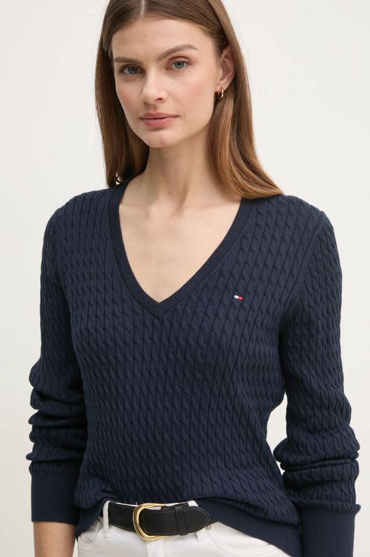 Tommy Hilfiger sweter bawełniany granatowy WW0WW44987