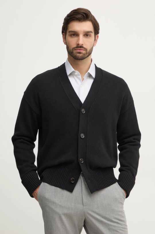 BOSS cardigan con aggiunta di lana misto lana nero 50531158