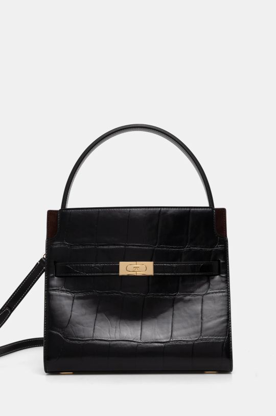 Tory Burch borsa a mano in pelle Lee Radziwill pelle fiore nero 162237.001