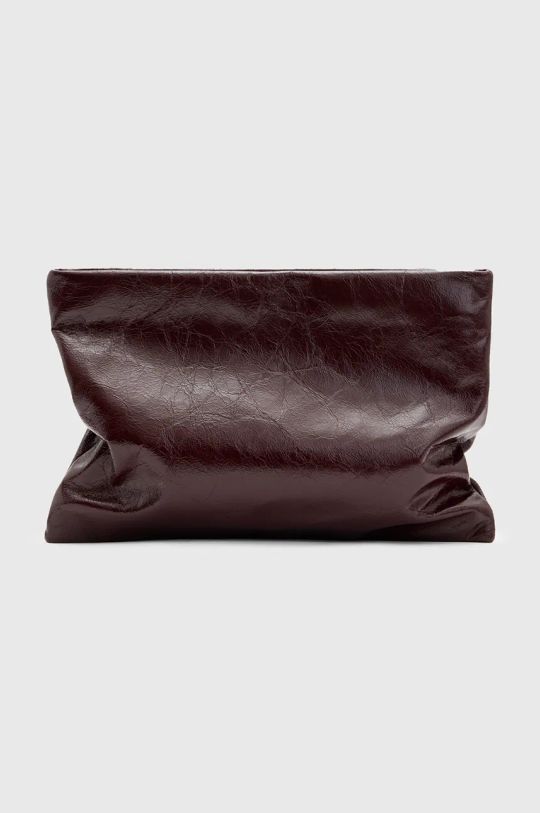 Δερμάτινη τσάντα ώμου AllSaints BETTINA CLUTCH λείο δέρμα μπορντό W393XB