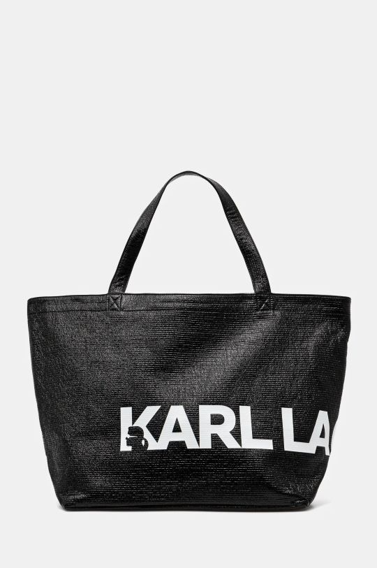 Бавовняна сумка Karl Lagerfeld надрук чорний A1W50064