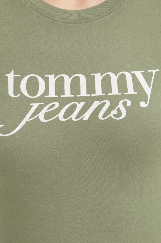 Хлопковая футболка Tommy Jeans DW0DW19447 зелёный