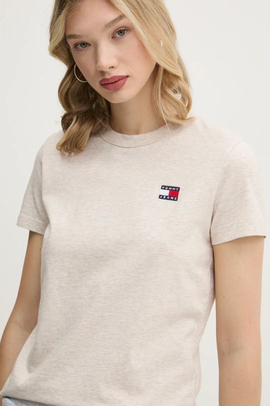 Tommy Jeans t-shirt bawełniany beżowy DW0DW20153