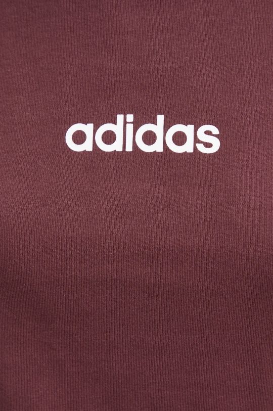 Βαμβακερό μπλουζάκι adidas Essentials Linear JG8663 μπορντό