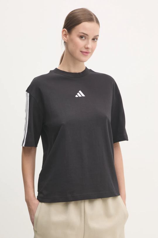 adidas tricou din bumbac Essentials cu modele negru JC5960