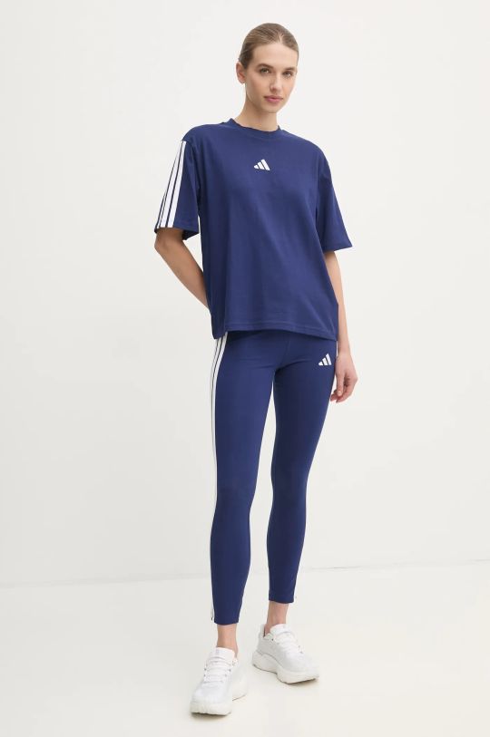 Βαμβακερό μπλουζάκι adidas Essentials JE1212 σκούρο μπλε SS25