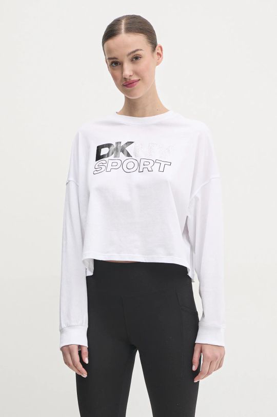 Dkny longsleeve bawełniany nadruk biały DP5T1117