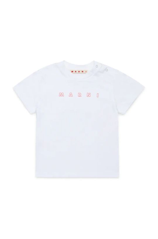 Marni t-shirt bawełniany dziecięcy MT276B T-SHIRT nadruk biały M01438