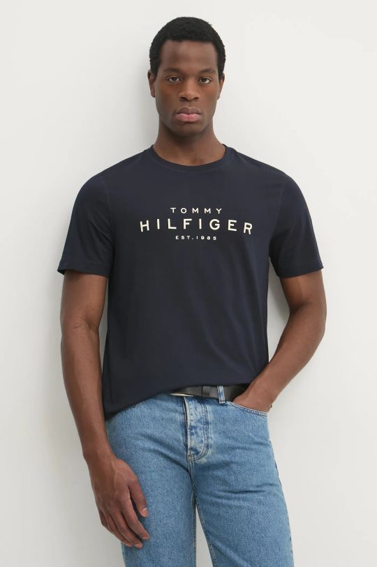 Tommy Hilfiger t-shirt bawełniany granatowy MW0MW37448