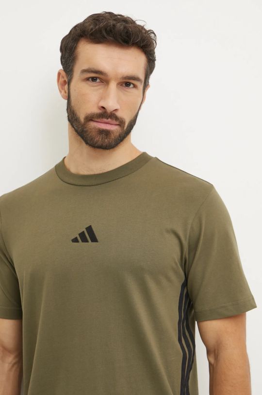 Βαμβακερό μπλουζάκι adidas Essentials πράσινο JE6391