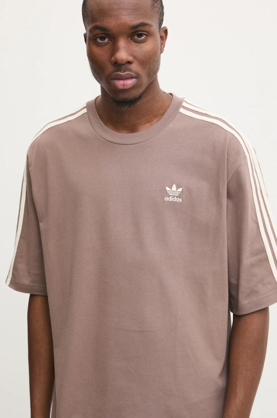 Βαμβακερό μπλουζάκι adidas Originals Oversize tee μπεζ JP1058