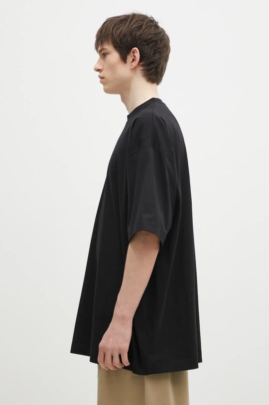 VETEMENTS t-shirt in cotone Oval Logo Oversized UA66TR605BW nero SS25