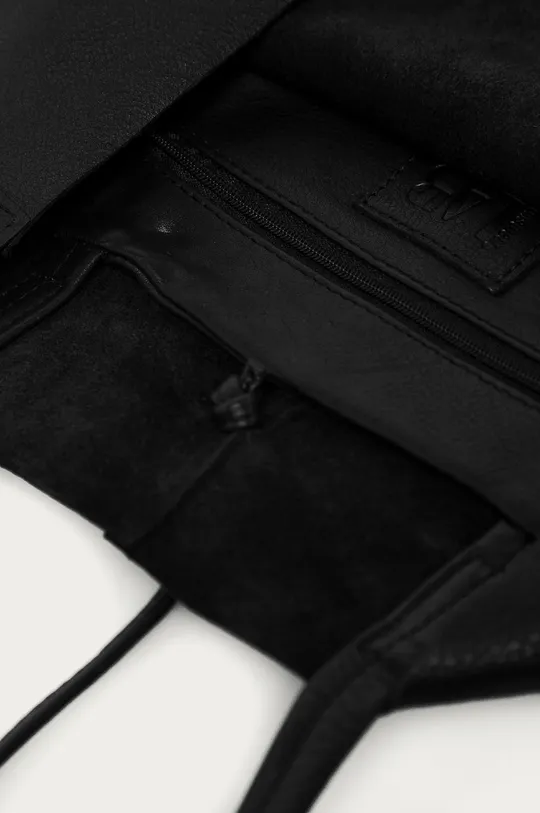čierna Answear Lab - Kožená kabelka