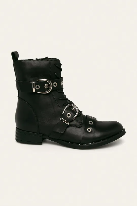 čierna Answear - Kožené členkové topánky Dámsky