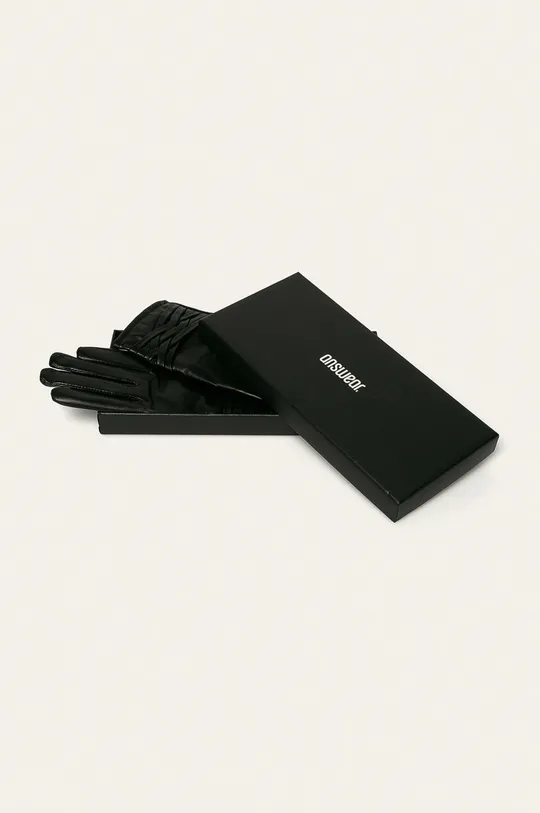 Answear - Kožené rukavice čierna