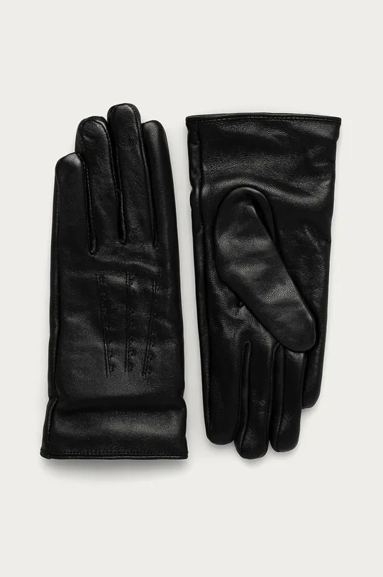 čierna Answear Lab - Kožené rukavice Dámsky