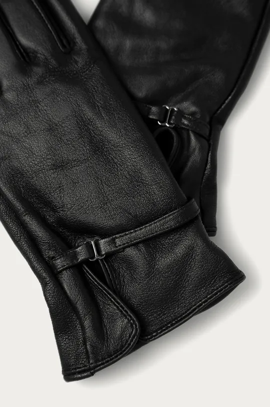 Answear Lab - Kožené rukavice čierna