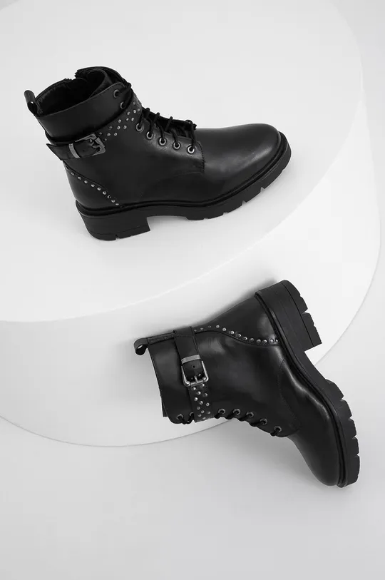 Answear Lab - Δερμάτινες μπότες μαύρο