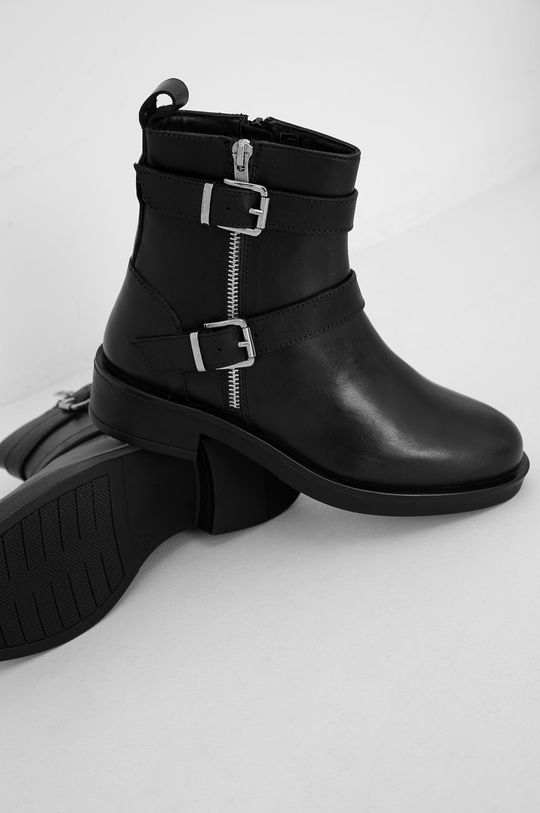 černá Answear Lab - Kožené kotníkové boty
