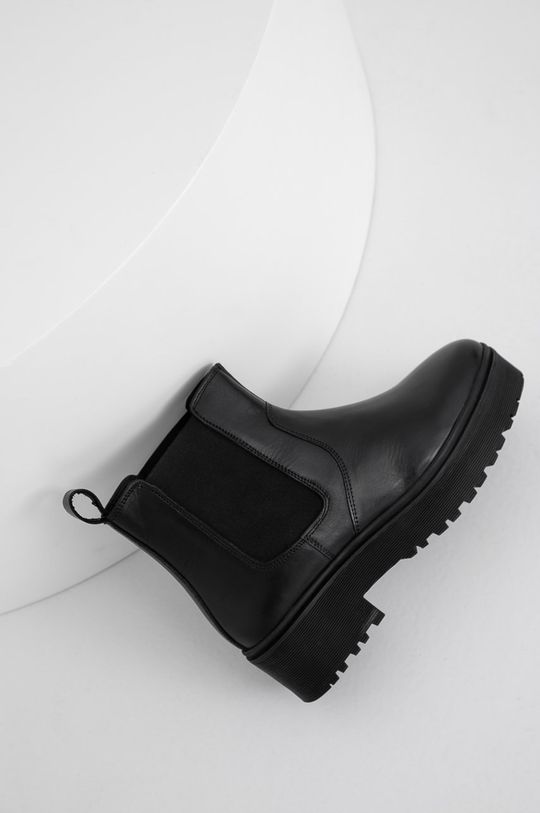 čierna Answear Lab - Kožené topánky Chelsea Dámsky