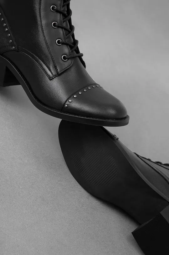 μαύρο Answear Lab - Δερμάτινες μπότες