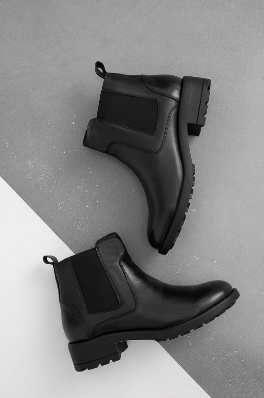 Answear Lab - Kožené topánky Chelsea čierna