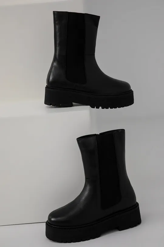 Kožené topánky Chelsea Answear Lab čierna
