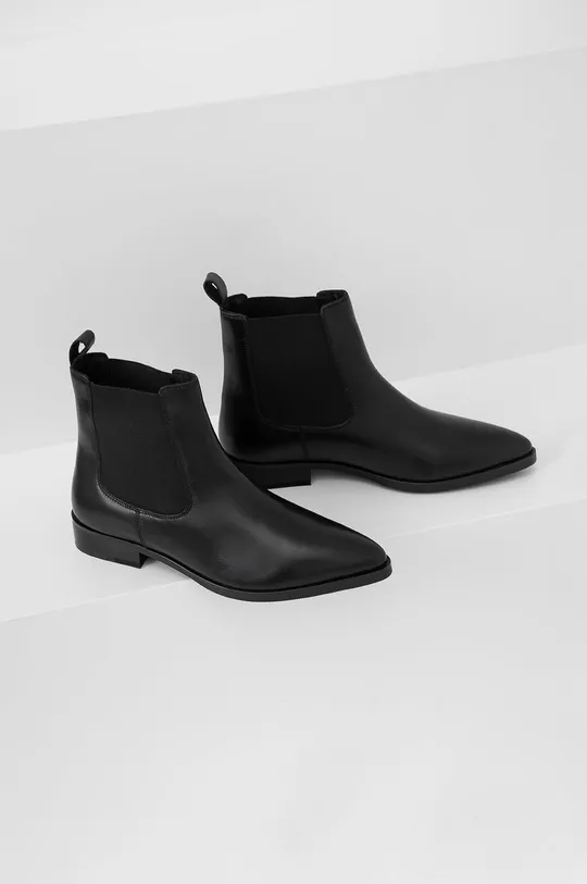Δερμάτινες μπότες Τσέλσι Answear Lab μαύρο