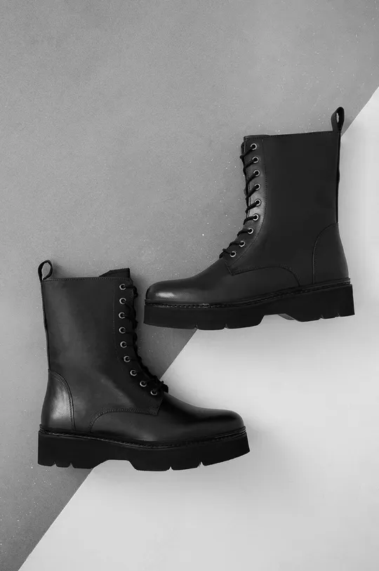 Kožené členkové topánky Answear Lab čierna