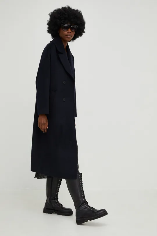 σκούρο μπλε Μάλλινο παλτό Answear Lab Γυναικεία
