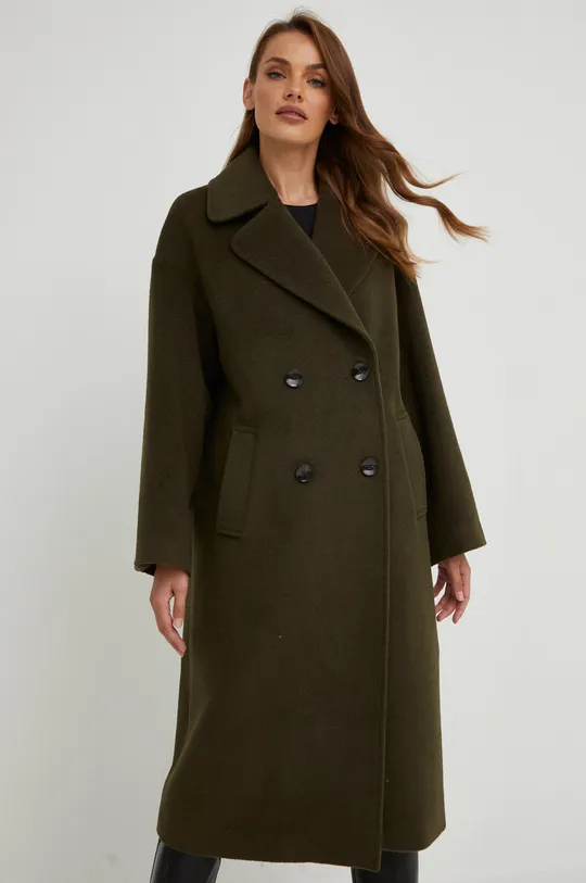 Μάλλινο παλτό Answear Lab πράσινο