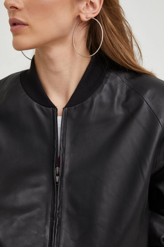 Kožená bunda bomber Answear Lab X limitovaná kolekcia SISTERHOOD Dámsky