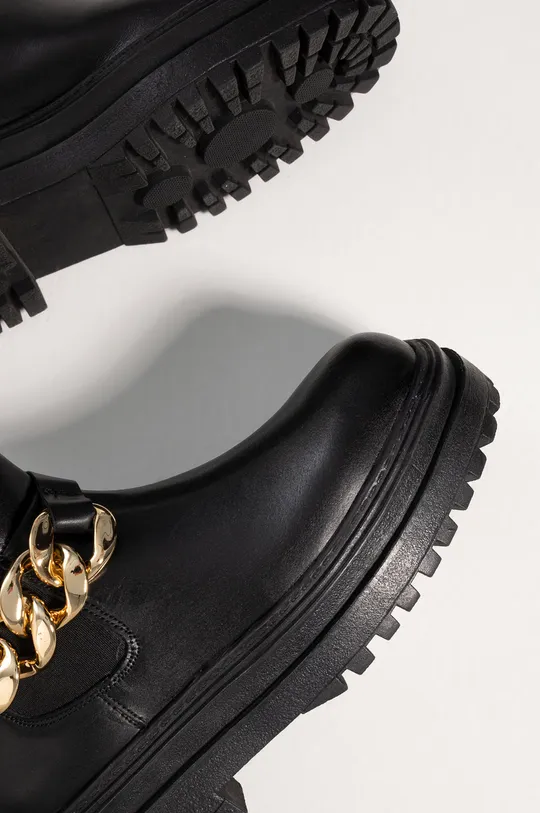 μαύρο Δερμάτινες μπότες τσέλσι Answear Lab