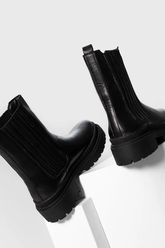 Kožené topánky chelsea Answear Lab čierna