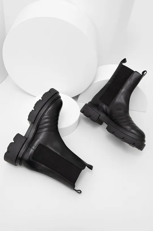 Δερμάτινες μπότες τσέλσι Answear Lab μαύρο