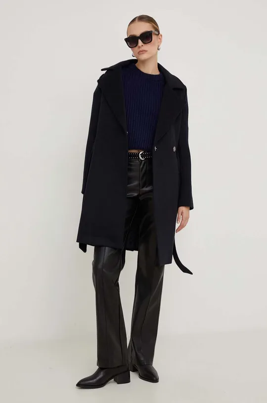 Answear Lab cappotto in lana blu navy