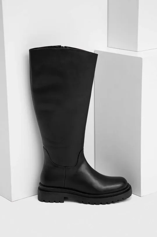 Usnjeni elegantni škornji Answear Lab črna