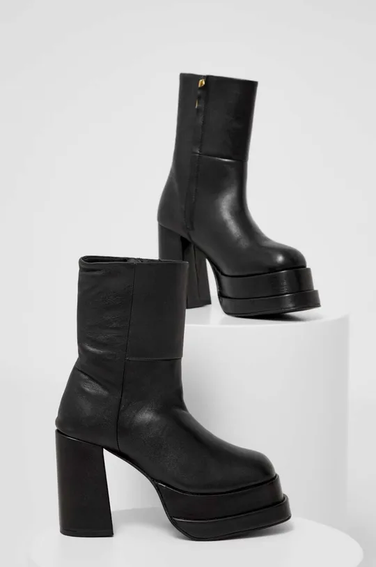 čierna Kožené členkové topánky Answear Lab X limitovaná kolekcia NO SHAME Dámsky