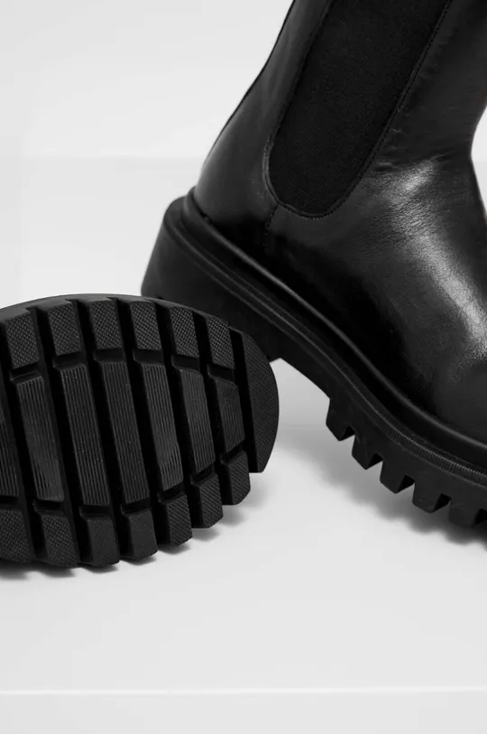 Δερμάτινες μπότες τσέλσι Answear Lab X limited collection NO SHAME μαύρο