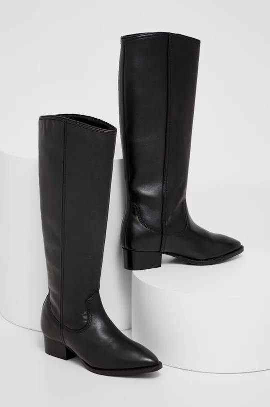črna Usnjeni elegantni škornji Answear Lab X omejena kolekcija NO SHAME Ženski